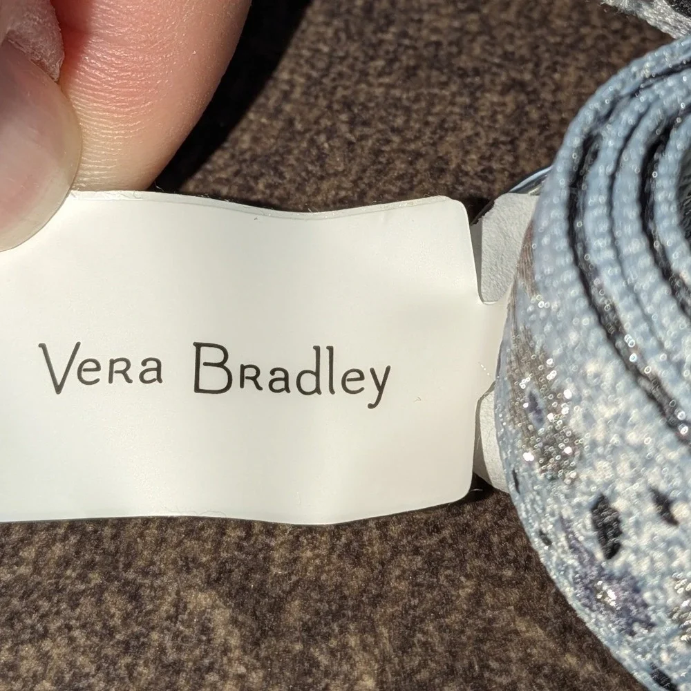 Vera Bradley Iconic Breakaway Lanyard Floating Ditsy Blue Silver Floral NWT